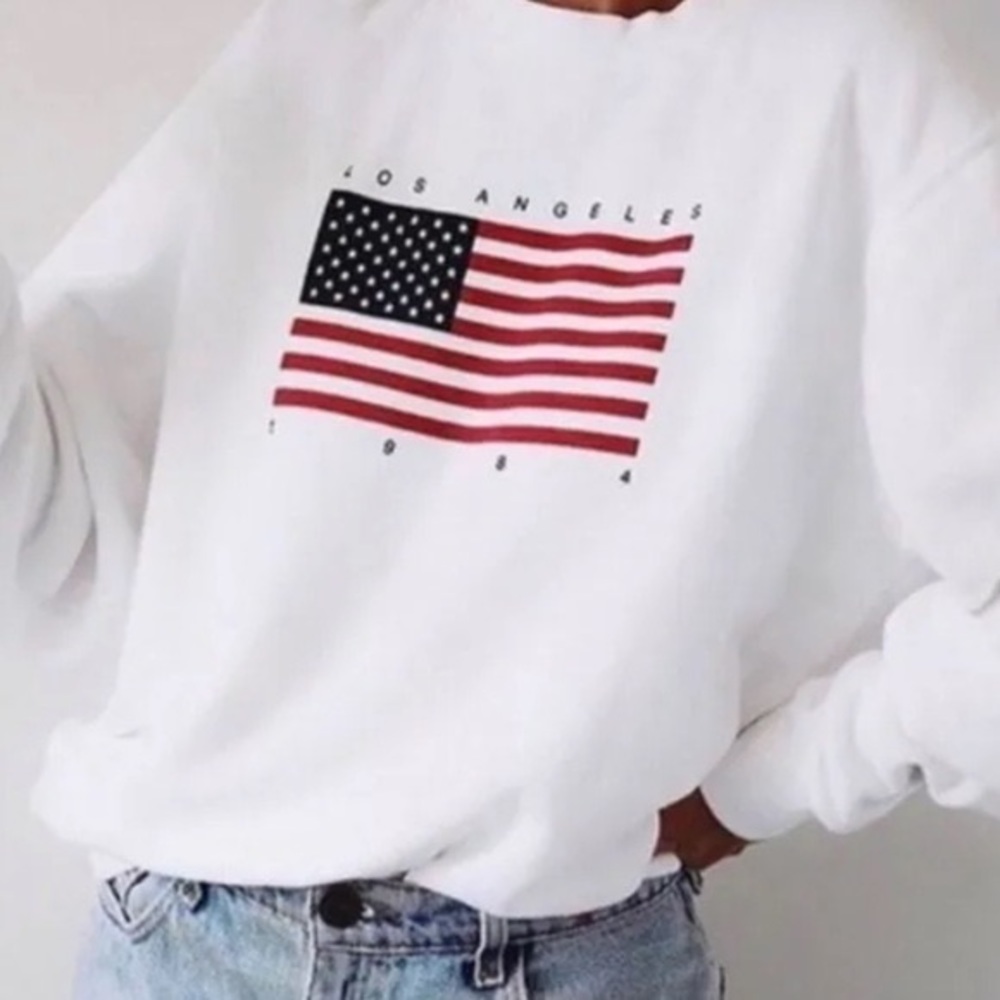 BRANDY MELVILE John Galt American Flag sweatshirt